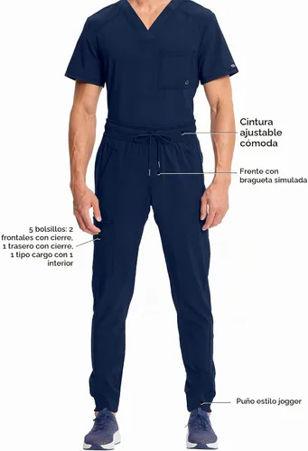 Vista 5 de Cherokee Infinity CK004A - Pantalón de tiro medio para hombre Azul marino