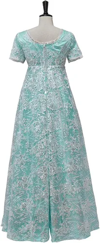 Vista 5 de Kate Sharma - Disfraz de cosplay de cintura alta vestido de fiesta de té Jane Austen