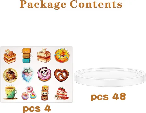 Vista 4 de Oui - Juego de 48 tapas para tarros de yogur Oui, tapas de repuesto de plástico transparente compatibles con tarros de yogur Oui, tapas para tarros