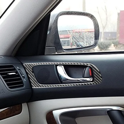 Vista 3 de Adhesivo de fibra de carbono real para interior de coche compatible con Subaru Legacy Outback 2005 2006 2007 2008 2009 4 piezas accesorios