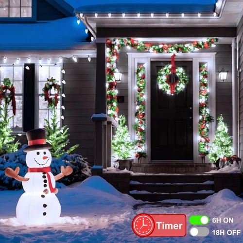 Vista 3 de ZAIYW Tira de luces de Navidad C9 de 66 pies, 100 luces LED de fresa, enchufe UL, tira de luces C9, cable verde, impermeable, para aleros de techo