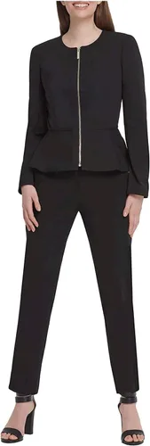 Vista 5 de DKNY Womens Peplum Zip Front Blazer Jacket