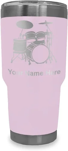 Vista 18 de LaserGram Vaso aislado al vacío de 20 onzas, juego de batería, grabado personalizado incluido (negro)