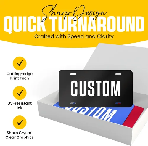Vista 4 de Placa de matrícula personalizada – Placas para Carro Personalizadas – Placa de matrícula personalizada – Placas de vanidad para la parte delantera
