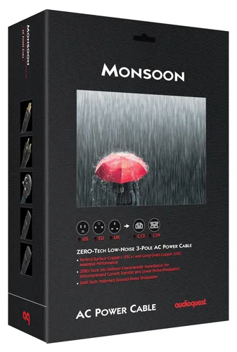 Vista 3 de AudioQuest Cable de alimentación Monsoon (3.3 ft, 1 x C19 > 1 x enchufe de pared de 3 clavijas)