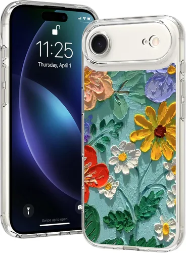 Vista 40 de OOK Magnetic for iPhone 17 Case Clear Pretty Flower Girls Women [Not Yellowing][Screen Protector] [ MagSafe Compatible] with Full Camera Lens