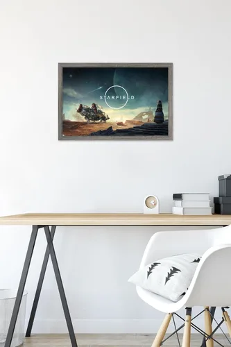 Vista 6 de Trends International Starfield - Póster de pared de primeros pasos, 14.72 x 22.37 pulgadas, versión enmarcada de madera de granero