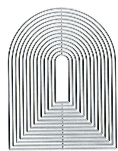 Vista 2 de Arcos esenciales de anidación arqueados troquelados de metal, marco de puerta de boda, plantillas cortadas para bricolaje, repujado, fotos, papel