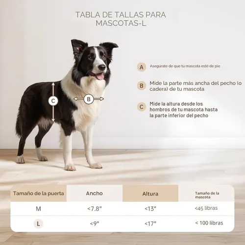 Vista 5 de Puerta de perro grande para puerta, mascotas de hasta 100 libras
