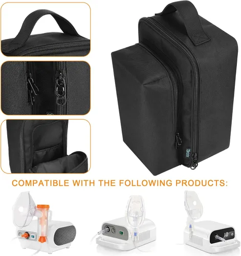 Vista 7 de Beautyflier Bolsa de transporte para nebulizador para compresor personal de máquina nebulizadora, bolsa de transporte de almacenamiento portátil
