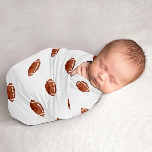 Vista 7 de Sweet Jojo Designs Béisbol Bebé Niño Manta Manta Jersey Stretch Knit para Recién Nacido o Infantil Recibir Seguridad - Rojo y Blanco Americana Sports