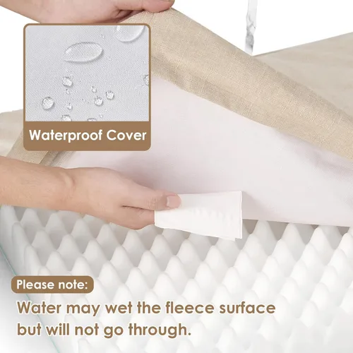 Vista 2 de EHEYCIGA Cama ortopédica de espuma viscoelástica para perros de 30 x 20 pulgadas, cama impermeable para mascotas para perros medianos, alfombrilla