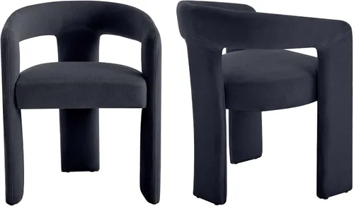 Vista 13 de Modern Boucle - Juego de 2 sillas de comedor tapizadas con diseño de barril con brazo, cómodas sillas laterales para cocina, comedor, recepción