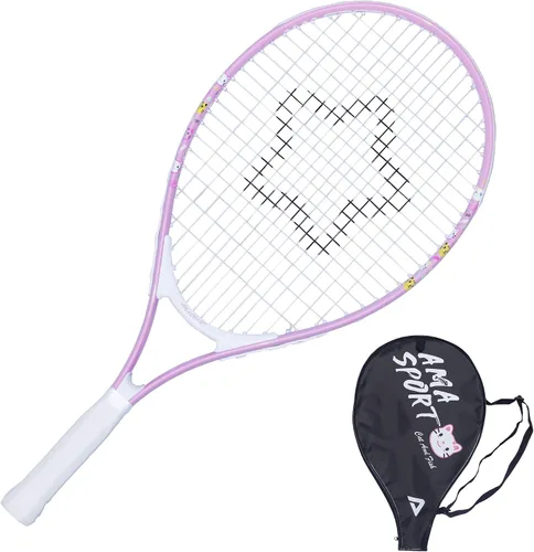Vista 26 de AMA SPORT Raqueta de tenis para niños pequeños, kit de iniciación de raqueta de tenis de 17 a 25 pulgadas para niñas y niños con bolsa de nailon
