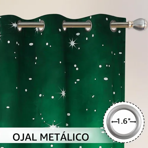 Vista 3 de CAROMIO, cortinas de Navidad para sala de estar, juego de 2 paneles, cortinas largas de terciopelo de 63 pulgadas, cortinas decorativas con copos