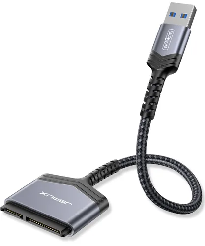 Vista 8 de JSAUX Cable adaptador SATA a USB para cable de nailon SSD/HDD de 2,5 pulgadas, color rojo