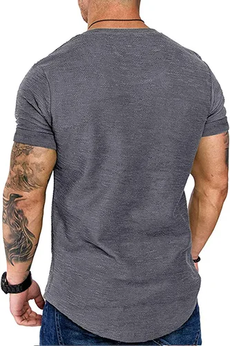Vista 4 de Camiseta deportiva de algodón para hombre, gimnasio y entrenamiento.