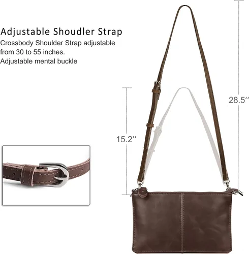 Vista 5 de Belfen Pequeñas bolsas cruzadas para mujer, cartera de cuero para teléfono celular, bolsos