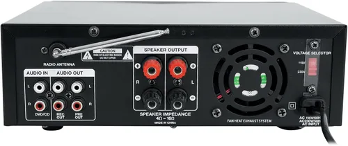 Vista 4 de Rockville BLUAMP 100 Amplificador estéreo Bluetooth para el hogar con entrada USB/micrófono RCA Output, 500W Peak / 120W RMS, 2-Channel, Karaoke