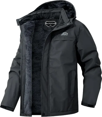 Vista 9 de Chaqueta de esquí impermeable para hombre, abrigo de invierno cálido con capucha, rompevientos, montaña, nieve