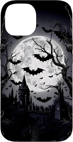 Vista 4 de Goth & Gothic, Bats & Moon, Horror Themed Castle, Dark Emo Case for iPhone 17