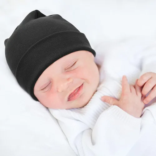 Vista 2 de BQUBO Baby Hats and Mittens Infant Cotton Beanie Gloves No Scratch Set Newborn Hospital Hat for Boys Girls