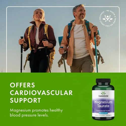 Vista 6 de Swanson Suplemento de apoyo óseo y muscular de taurato de magnesio para adultos activos que buscan magnesio diario - 100 mg por tableta