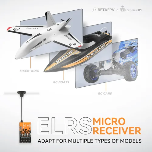 Vista 2 de BETAFPV ExpressLRS Micro Receptor Soporte 5 CH PWM Salidas Función a Prueba de Fallos con IPEX MHF T Antena Compatible con Multirotores Helicópteros