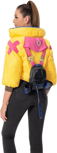 Vista 5 de Chaqueta Killjoy para mujer disfraz de Valorant uniforme de Halloween con bolsa