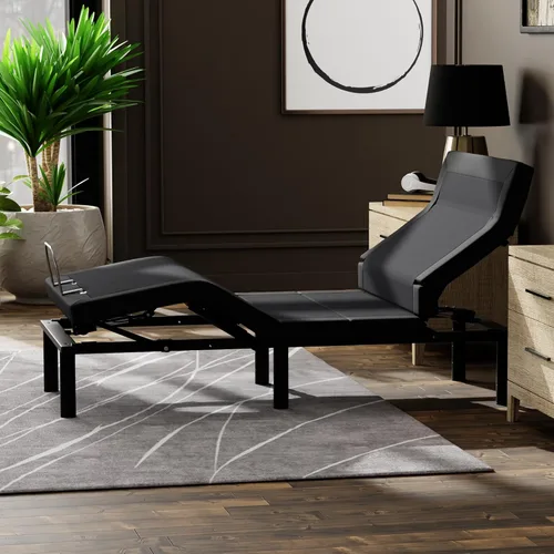 Vista 12 de Blissful Nights e5 - Base de cama ajustable con inclinación de la cabeza + colchón con infusión de gel de cobre de 12 pulgadas, masaje