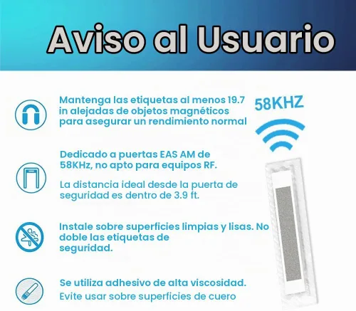 Vista 7 de 5000pcs 58KHz etiquetas suaves de seguridad, AM Acousto-Magnetic Anti-Theft EAS Etiquetas