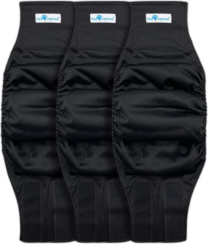 Vista 11 de Paw Inspired Banda para el vientre para perro macho, lavable, forro negro, talla XS, 3