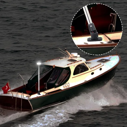 Vista 5 de Luces de popa, luces de navegación, luz de anclaje LED alrededor, base plegable, certificado USCG 2NM, para barco, yate, pontón, barco de pesca