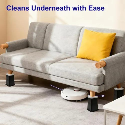 Vista 7 de EleganceX Elevadores de cama resistentes, paquete de 4 – eleva camas, mesa y sofá de hasta 3.5/5/8.5 pulgadas, elevadores antideslizantes