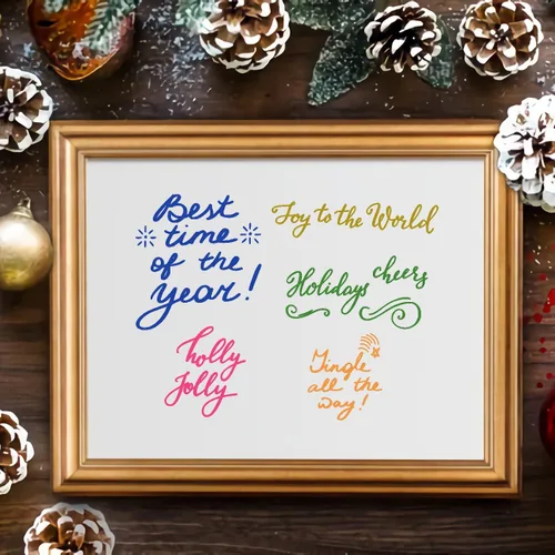 Vista 3 de Sellos transparentes con palabras de Feliz Navidad para hacer tarjetas y llevar diario, sellos de goma con palabras de Feliz Año Nuevo, sellos