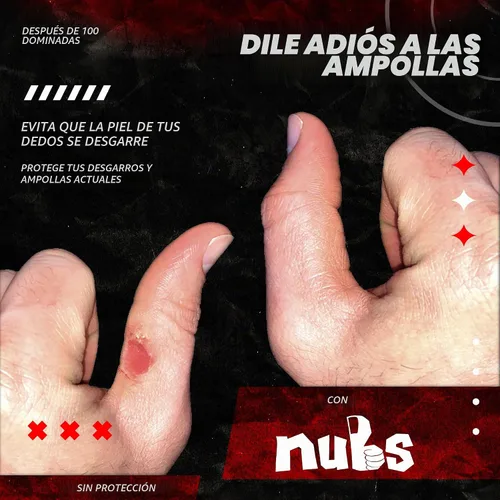 Vista 8 de JerkFit Nubs - Protector de pulgares para agarre de gancho, sin látex, reutilizable, lavable, para evitar callos, ampollas y lágrimas, para Negro