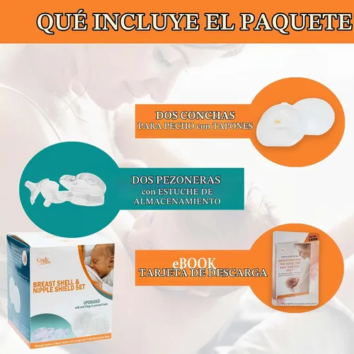 Vista 2 de Protector de pezones y colector de leche para leche materna, esenciales para la lactancia materna, con conchas de pecho, protector de pezones