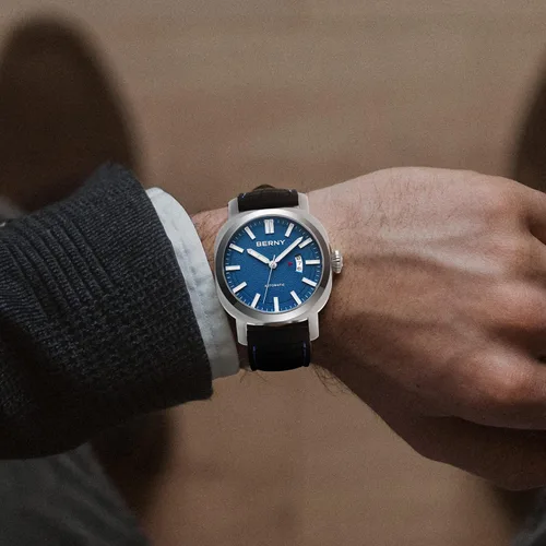 Vista 7 de BERNY Reloj mecánico automático japonés para hombre, relojes de cuerda automática, impermeable 10 ATM, cristal de zafiro, resistente a los arañazos
