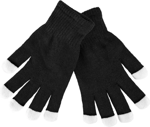 Vista 3 de Super Z Outlet Guantes de punto negros LED estroboscópicos con 3 colores para espectáculos de luz, raves, conciertos, discoteca, festival, recuerdos