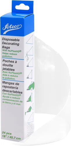 Vista 6 de Ateco - Bolsas de 12 pulgadas de plástico desechables para tubería y decoración de pasteles con NuPlastiQ, paquete de 24, transparentes