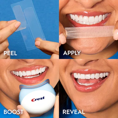 Vista 4 de Kit de blanqueamiento dental Crest 3D Whitestrips Express con luz LED + blanqueamiento de dientes, 1 luz + 10 tratamientos, cada uno con 1