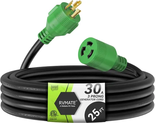 Vista 13 de RVMATE Cable de extensión para generador de 3 clavijas y 30 amperios, 10 pies, NEMA L5-30P/L5-30R 125V SJTW Jacket