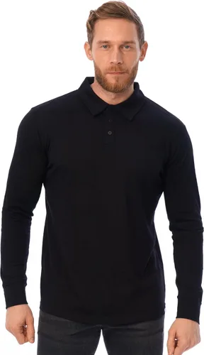Vista 23 de 100% Merino Wool Polo Shirt Men - Short & Long Sleeve Shirt Base Later Negro