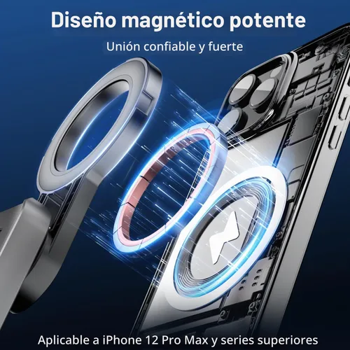 Vista 6 de Mag-Safe - Mini palo magnético para selfie, 4 en 1, pequeño trípode portátil de bolsillo para iPhone/Android, con clip de teléfono extraíble