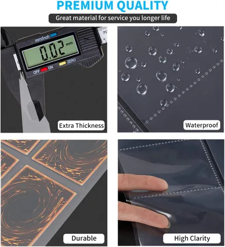 Vista 3 de Protector de páginas de 9 bolsillos – 648 bolsillos premium de doble cara fundas para tarjetas de intercambio de páginas para carpeta de 3 anillas