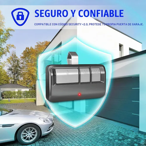Vista 3 de Control remoto universal para puerta de garaje para LiftMaster/Chamberlain/Craftsman, control remoto de puerta de garaje de repuesto con clip