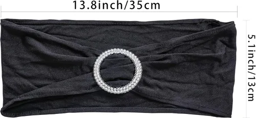 Vista 4 de Obstal 10 cintas elásticas de elastano para sillas de recepción de boda, bandas elásticas universales para silla con hebilla deslizante