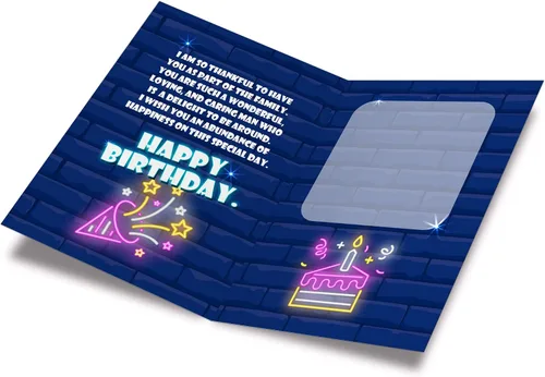 Vista 2 de Tarjeta de cumpleaños de Prime Greetings para yerno, fabricada en Estados Unidos, ecológica, cartulina gruesa con sobre premium 5in x 7.75in