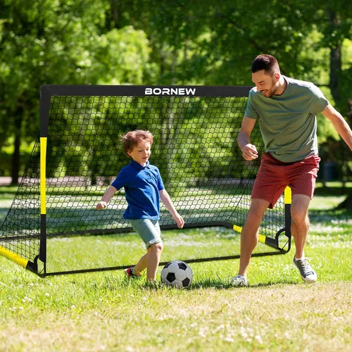 Vista 5 de Portería de Fútbol para Niños para Patio Trasero - Juego de 2 Porterías de 7X5 / 6X4 pies, Redes de Fútbol para Niños Pequeños, Equipo
