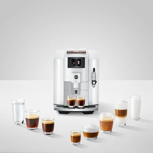 Vista 7 de Jura Máquina de café espresso automática E8 (blanco piano)